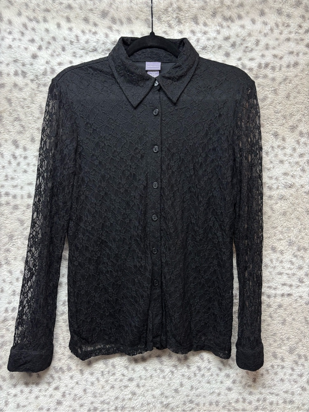 VINTAGE LAURA SCOTT LACE BUTTON UP
